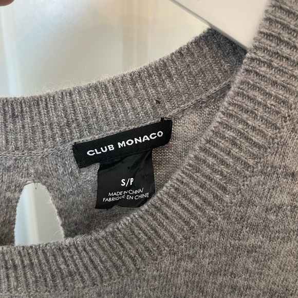 Club Monaco 3/4 sleeve gray sweater dress with white slip on bottom - Picture 1 of 3